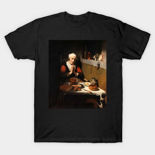 Old Woman Saying Grace by Maes T-Shirt by academic-art